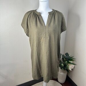 Banana Republic Olive green Gathered-Neck Mini size M